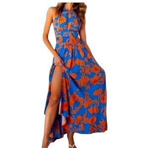 NWOT Abel The Label Floral Halter Maxi Dress S
